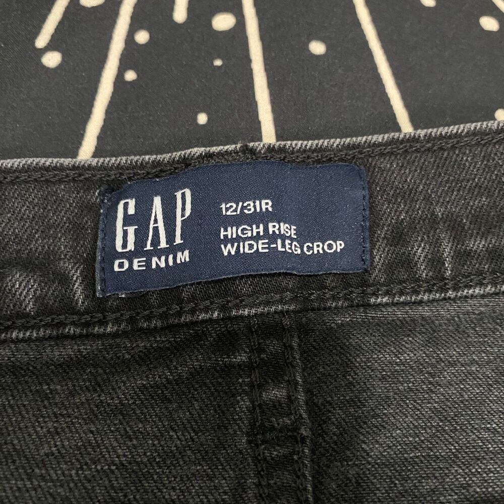 GAP Denim High Rise Wide Leg Crop Streetwear Y2K Womens Jeans 12/31R - Picture 2 of 6